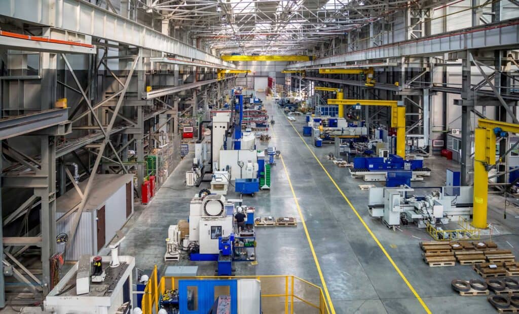 Interior of metal manufacturing facility.